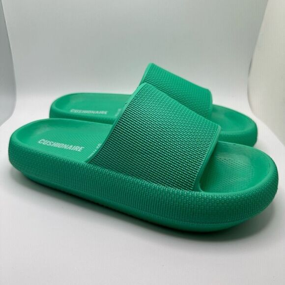 CUSHIONAIRE Women's Cloud Recovery Slide Sandals with +Comfort 7 MINT - Picture 1 of 7